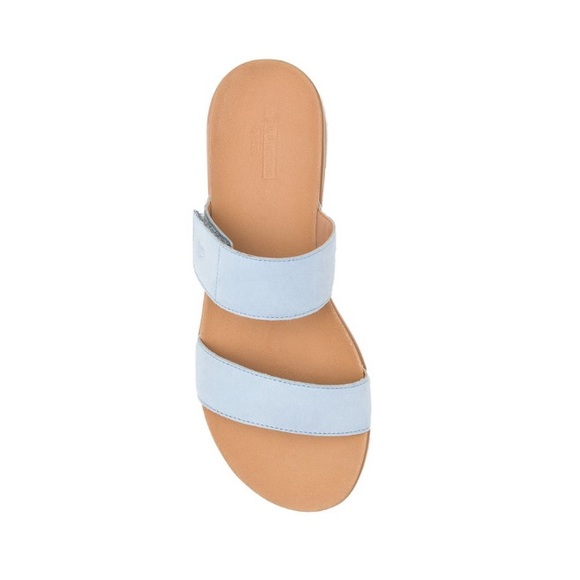 Hush Puppies Blue Dusk Lilly Double Strap Leather Sandal Women’s Size 6 Wide - Picture 4 of 7